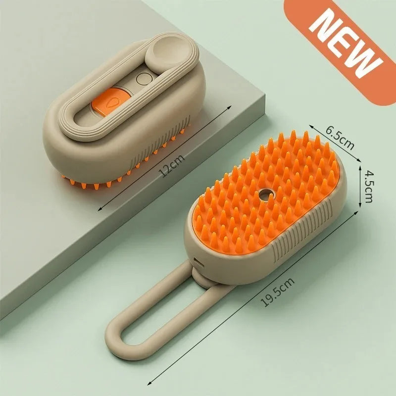 3 in 1 Cat Dog Pet Spray Massage Brush One Button Steam Spray Folding Rotatable Grooming Tool Hair Bath Hair Removal Brush Comb