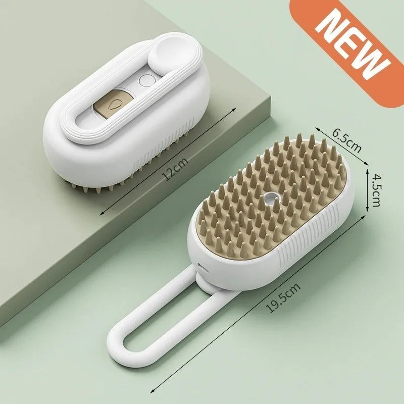3 in 1 Cat Dog Pet Spray Massage Brush One Button Steam Spray Folding Rotatable Grooming Tool Hair Bath Hair Removal Brush Comb